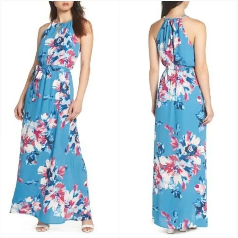 Charles Henry Floral Maxi Dress Sz Sm